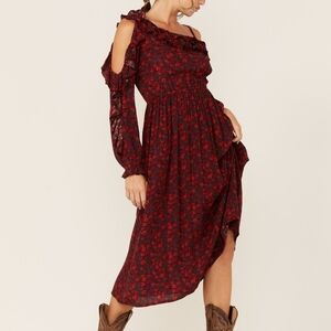 Shyanne Floral Single Shoulder Midi Dress Women's XS